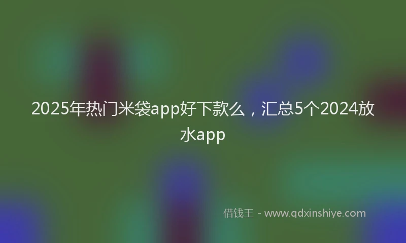 2025年热门米袋app好下款么，汇总5个2024放水app