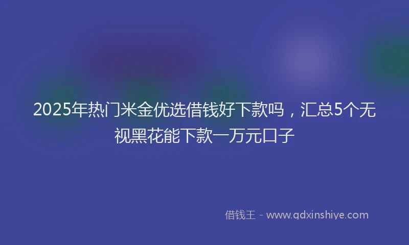 2025年热门米金优选借钱好下款吗，汇总5个无视黑花能下款一万元口子