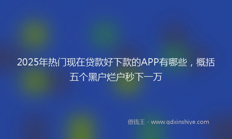 2025年热门现在贷款好下款的APP有哪些，概括五个黑户烂户秒下一万