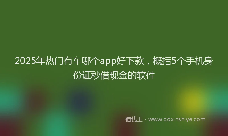 2025年热门有车哪个app好下款，概括5个手机身份证秒借现金的软件