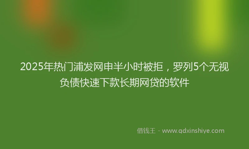 2025年热门浦发网申半小时被拒，罗列5个无视负债快速下款长期网贷的软件