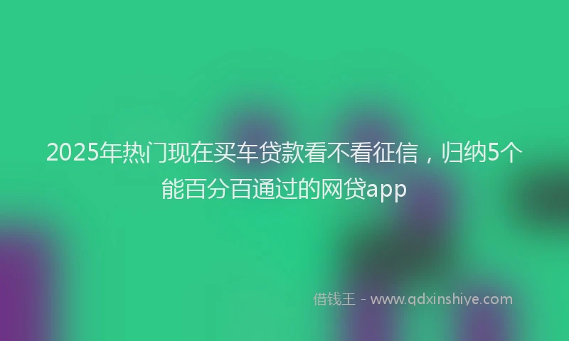 2025年热门现在买车贷款看不看征信，归纳5个能百分百通过的网贷app