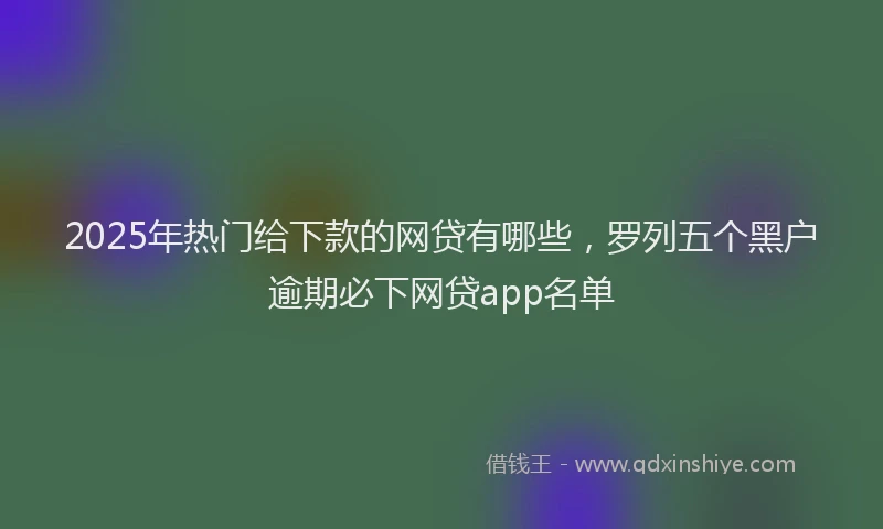 2025年热门给下款的网贷有哪些，罗列五个黑户逾期必下网贷app名单