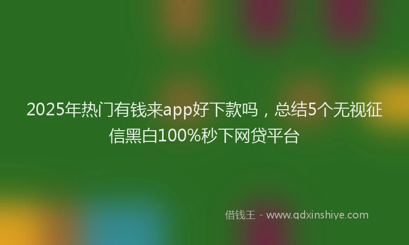 2025年热门有钱来app好下款吗，总结5个无视征信黑白100%秒下网贷平台