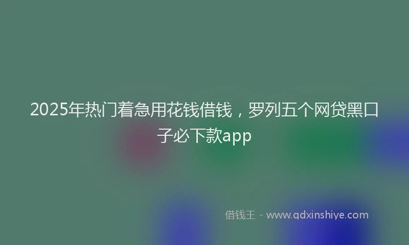2025年热门着急用花钱借钱，罗列五个网贷黑口子必下款app