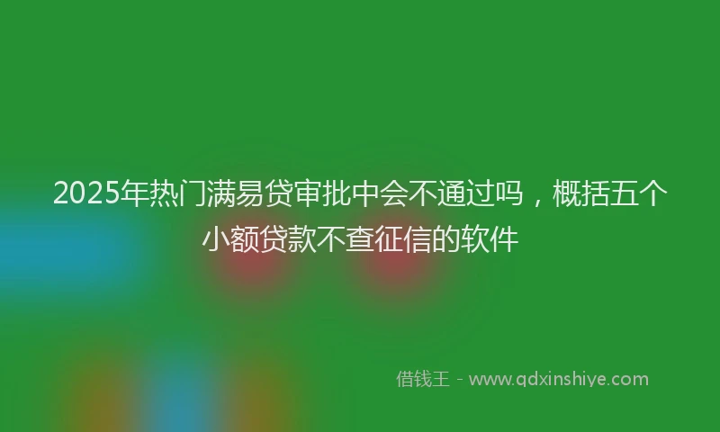 2025年热门满易贷审批中会不通过吗，概括五个小额贷款不查征信的软件