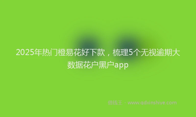 2025年热门橙易花好下款，梳理5个无视逾期大数据花户黑户app