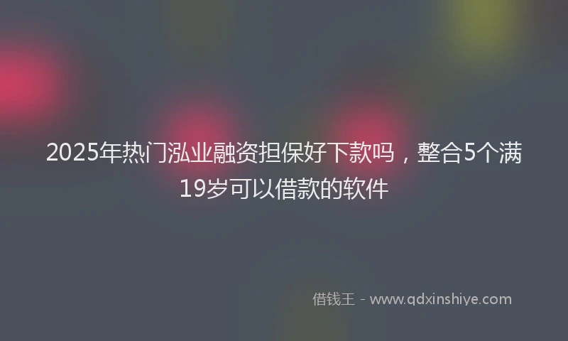 2025年热门泓业融资担保好下款吗，整合5个满19岁可以借款的软件