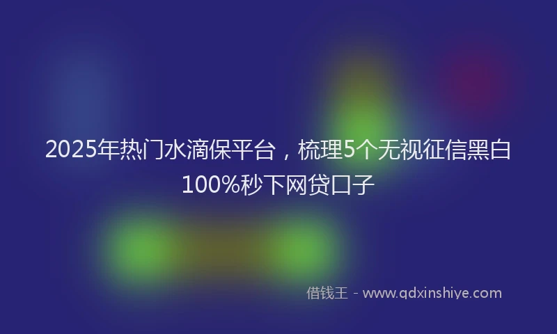 2025年热门水滴保平台，梳理5个无视征信黑白100%秒下网贷口子