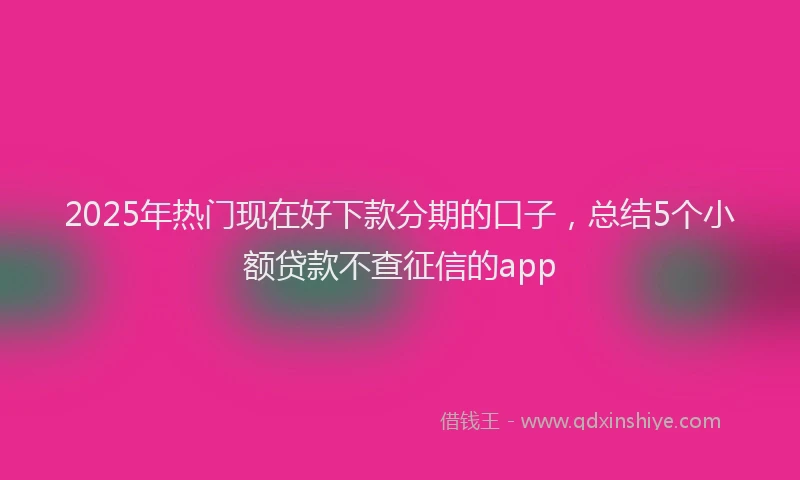 2025年热门现在好下款分期的口子，总结5个小额贷款不查征信的app
