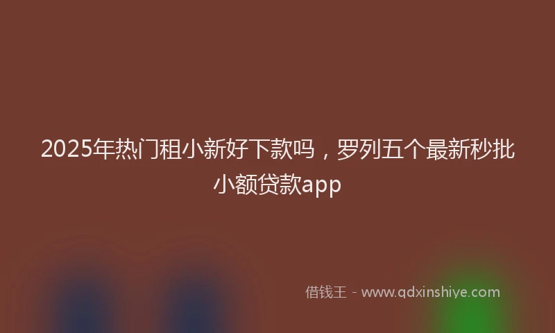 2025年热门租小新好下款吗，罗列五个最新秒批小额贷款app