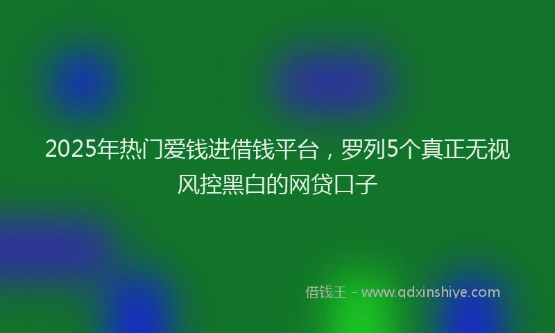 2025年热门爱钱进借钱平台，罗列5个真正无视风控黑白的网贷口子