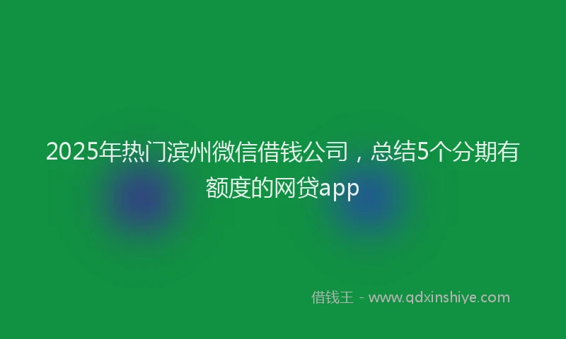 2025年热门滨州微信借钱公司，总结5个分期有额度的网贷app
