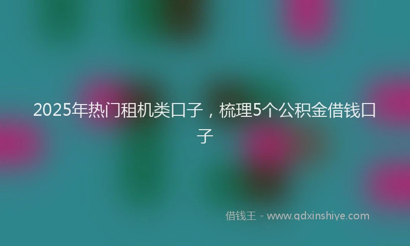 2025年热门租机类口子，梳理5个公积金借钱口子