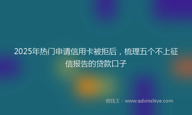 2025年热门申请信用卡被拒后，梳理五个不上征信报告的贷款口子