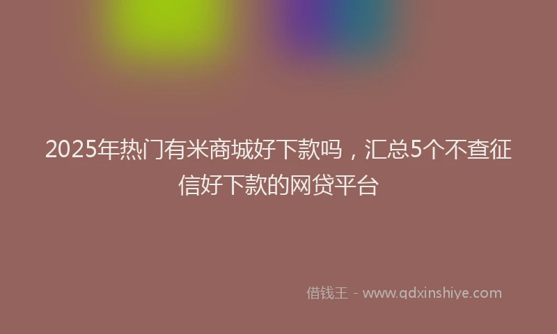 2025年热门有米商城好下款吗，汇总5个不查征信好下款的网贷平台