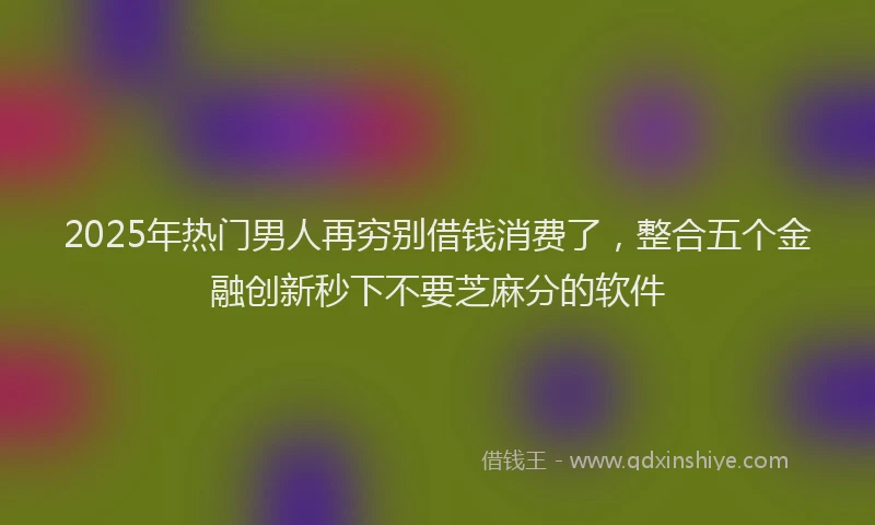 2025年热门男人再穷别借钱消费了，整合五个金融创新秒下不要芝麻分的软件