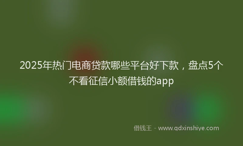 2025年热门电商贷款哪些平台好下款，盘点5个不看征信小额借钱的app