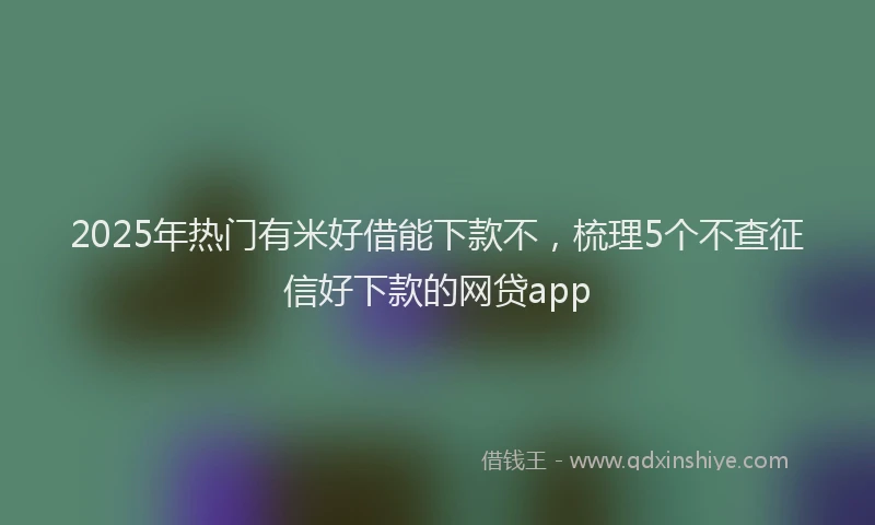 2025年热门有米好借能下款不，梳理5个不查征信好下款的网贷app