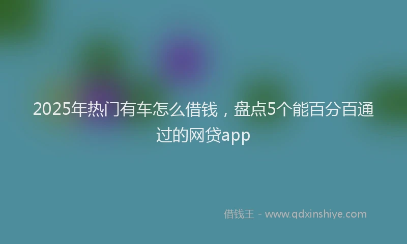 2025年热门有车怎么借钱，盘点5个能百分百通过的网贷app