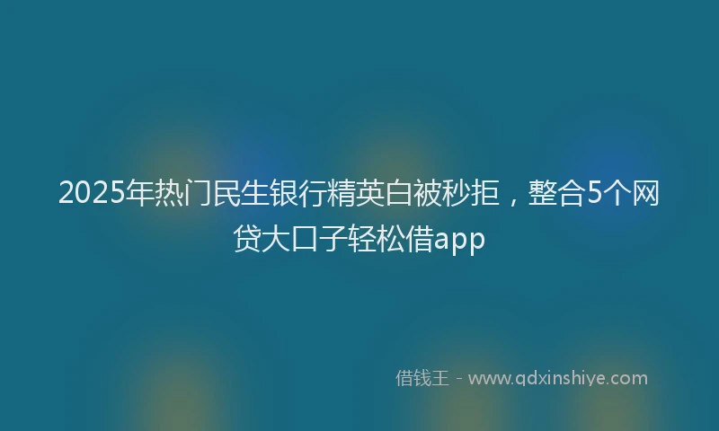 2025年热门民生银行精英白被秒拒，整合5个网贷大口子轻松借app
