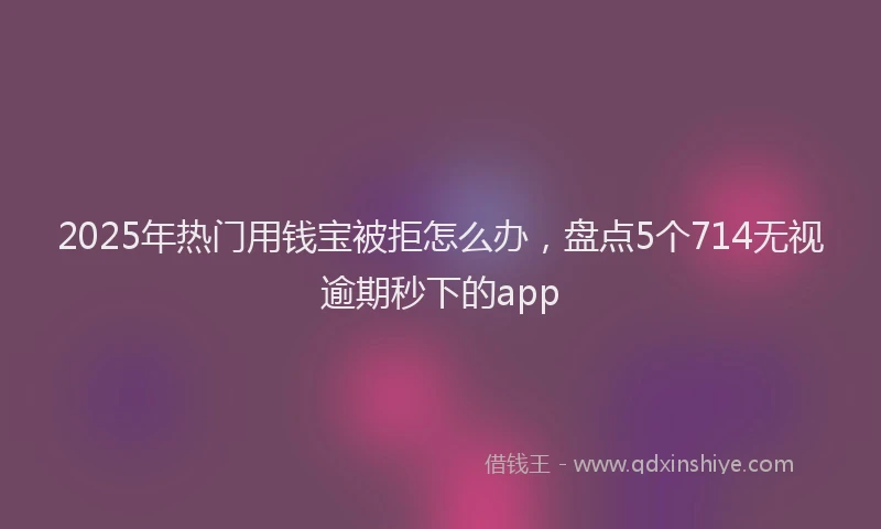 2025年热门用钱宝被拒怎么办，盘点5个714无视逾期秒下的app