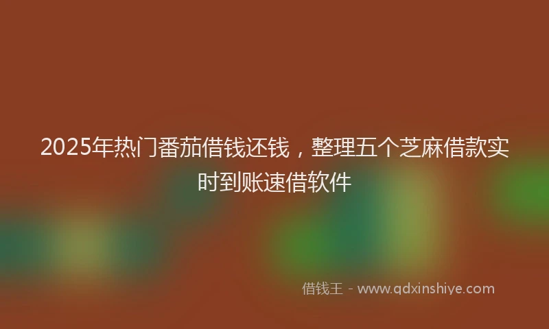 2025年热门番茄借钱还钱，整理五个芝麻借款实时到账速借软件