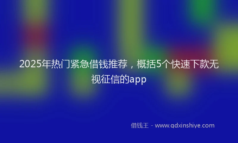 2025年热门紧急借钱推荐，概括5个快速下款无视征信的app