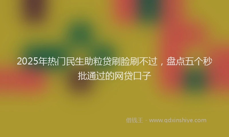 2025年热门民生助粒贷刷脸刷不过，盘点五个秒批通过的网贷口子