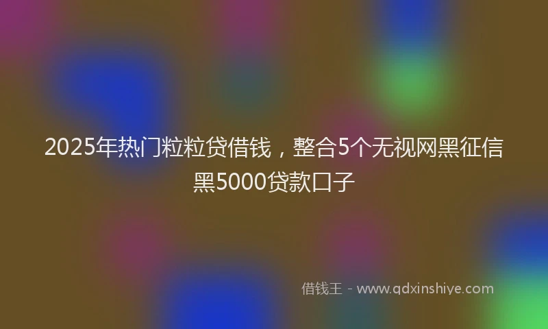 2025年热门粒粒贷借钱，整合5个无视网黑征信黑5000贷款口子