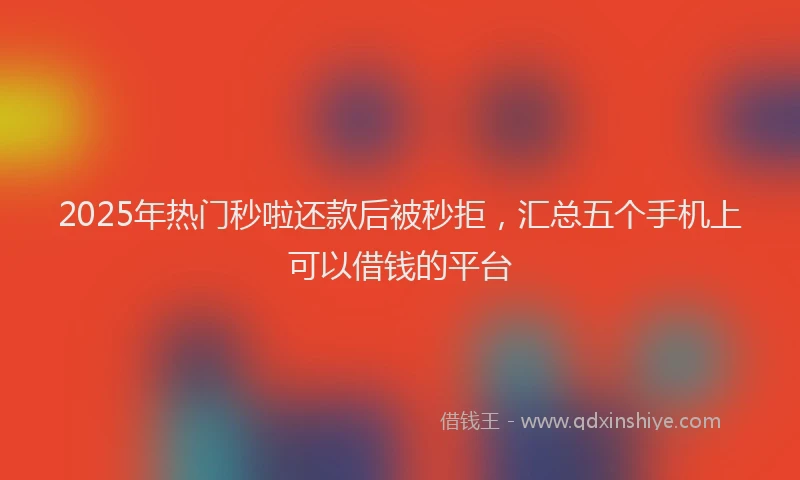 2025年热门秒啦还款后被秒拒，汇总五个手机上可以借钱的平台