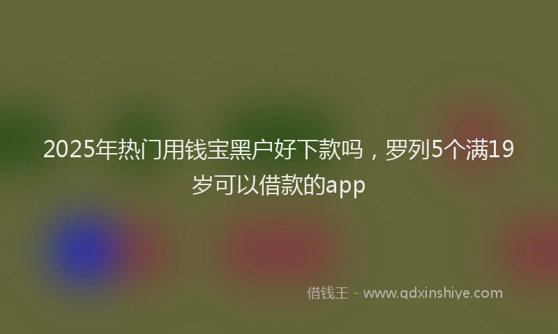 2025年热门用钱宝黑户好下款吗，罗列5个满19岁可以借款的app