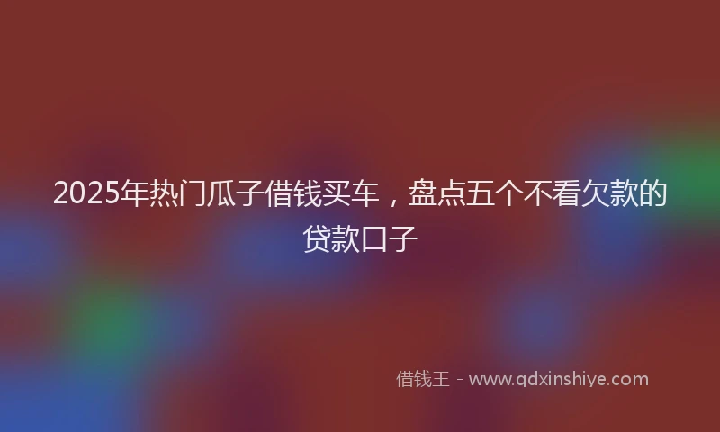 2025年热门瓜子借钱买车，盘点五个不看欠款的贷款口子