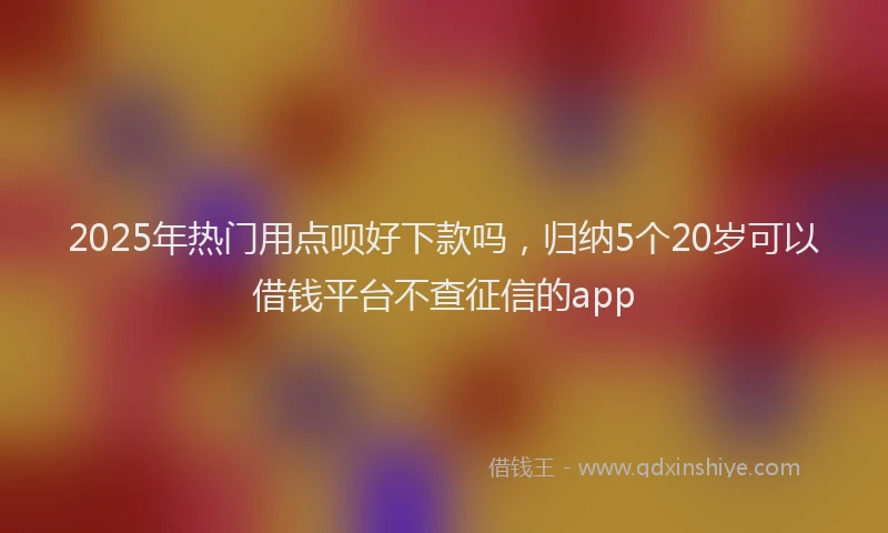 2025年热门用点呗好下款吗，归纳5个20岁可以借钱平台不查征信的app