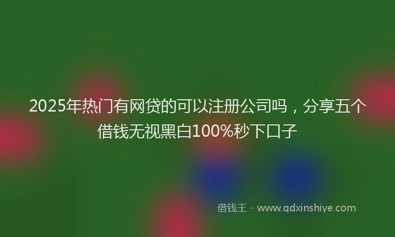 2025年热门有网贷的可以注册公司吗，分享五个借钱无视黑白100%秒下口子