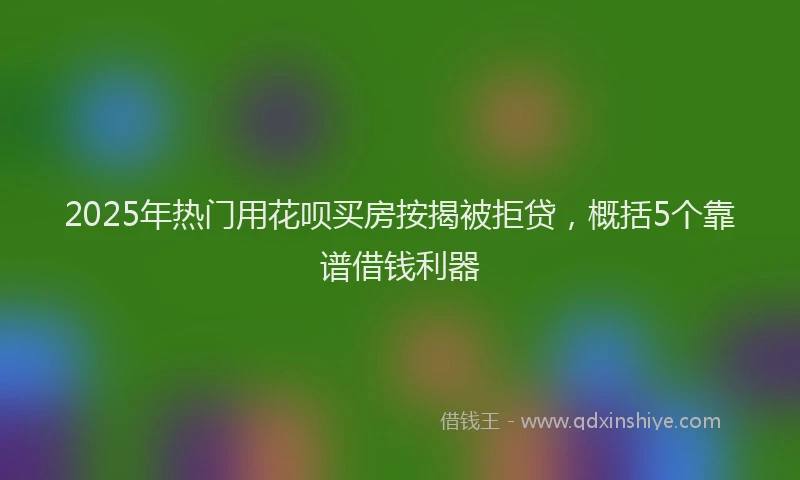 2025年热门用花呗买房按揭被拒贷，概括5个靠谱借钱利器