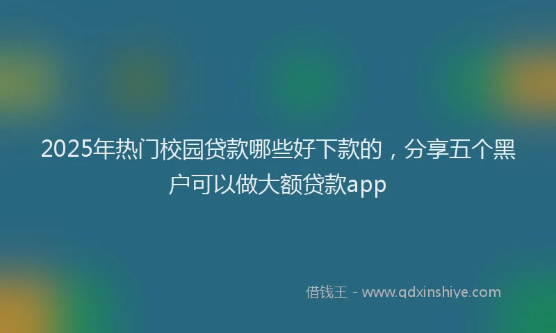2025年热门校园贷款哪些好下款的，分享五个黑户可以做大额贷款app