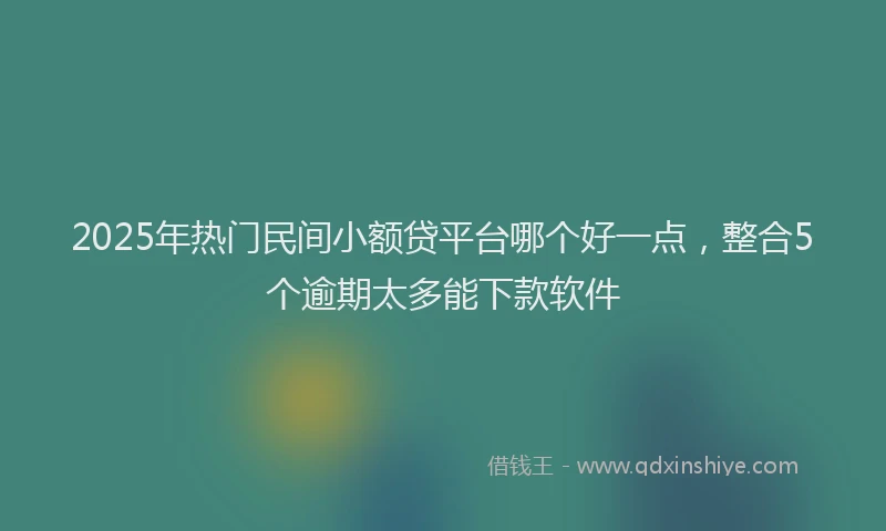 2025年热门民间小额贷平台哪个好一点，整合5个逾期太多能下款软件