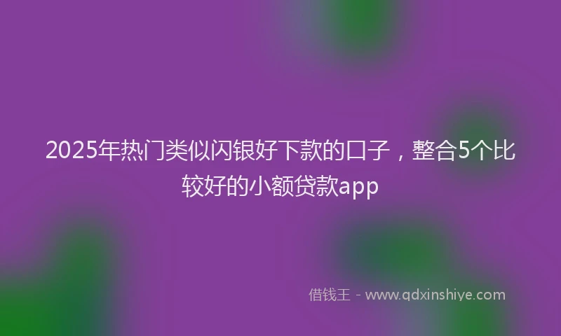 2025年热门类似闪银好下款的口子，整合5个比较好的小额贷款app