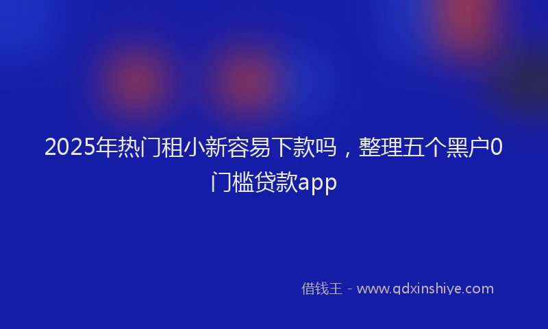 2025年热门租小新容易下款吗，整理五个黑户0门槛贷款app