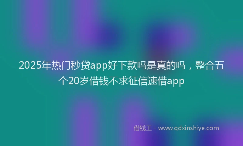 2025年热门秒贷app好下款吗是真的吗，整合五个20岁借钱不求征信速借app