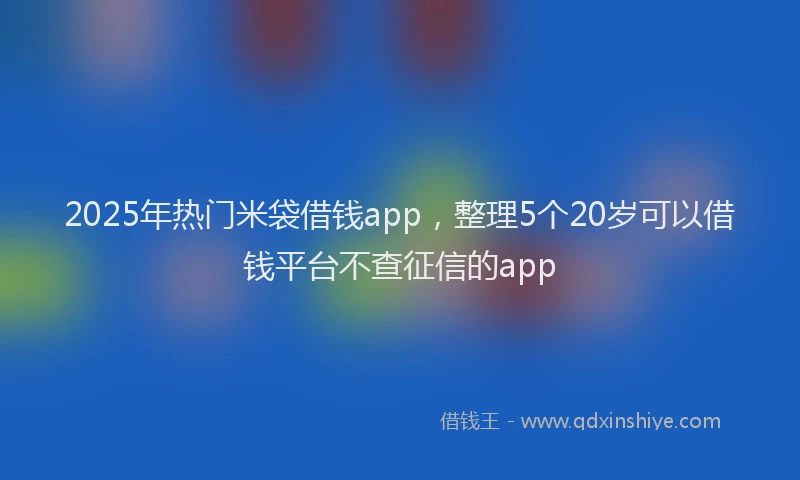 2025年热门米袋借钱app，整理5个20岁可以借钱平台不查征信的app