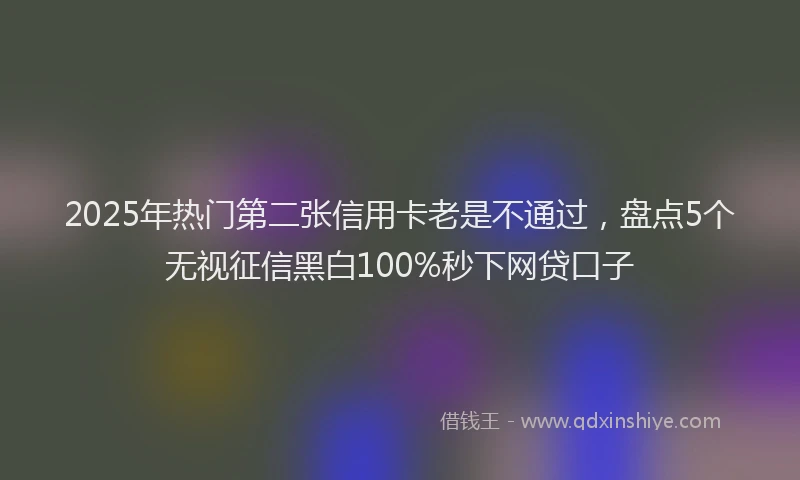 2025年热门第二张信用卡老是不通过，盘点5个无视征信黑白100%秒下网贷口子