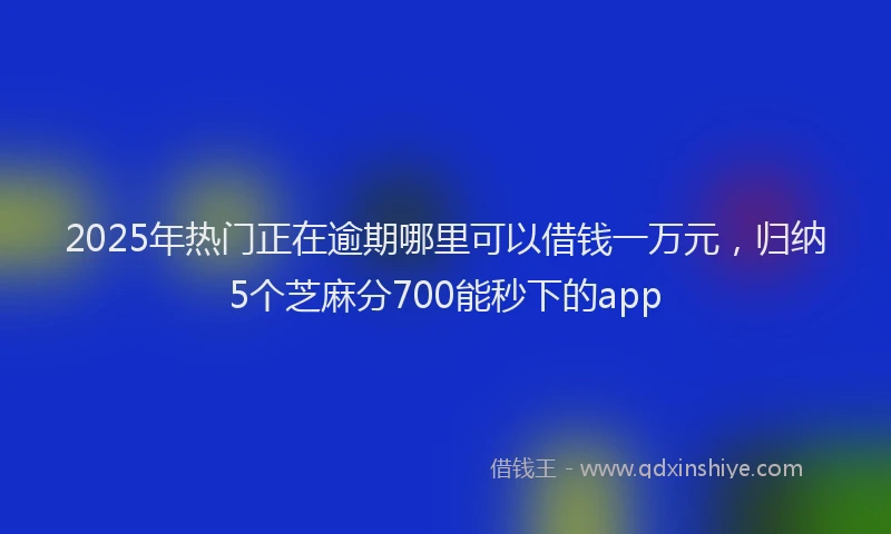 2025年热门正在逾期哪里可以借钱一万元，归纳5个芝麻分700能秒下的app