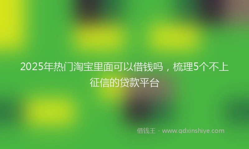 2025年热门淘宝里面可以借钱吗，梳理5个不上征信的贷款平台