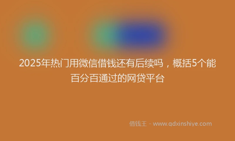 2025年热门用微信借钱还有后续吗，概括5个能百分百通过的网贷平台