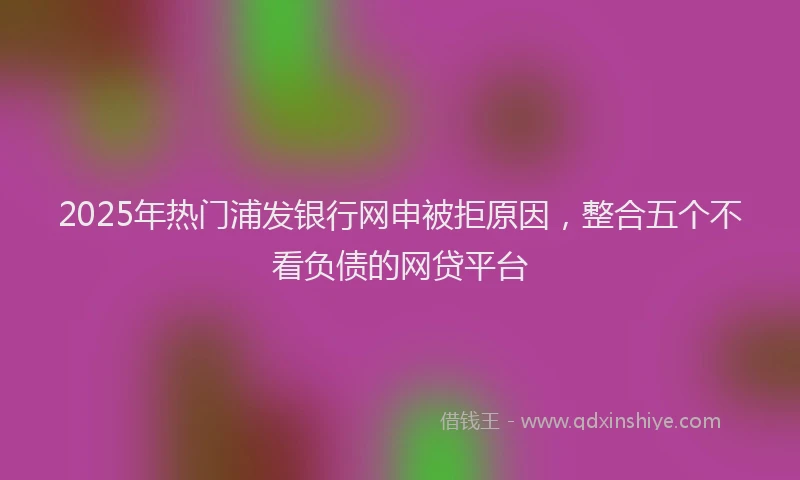 2025年热门浦发银行网申被拒原因，整合五个不看负债的网贷平台