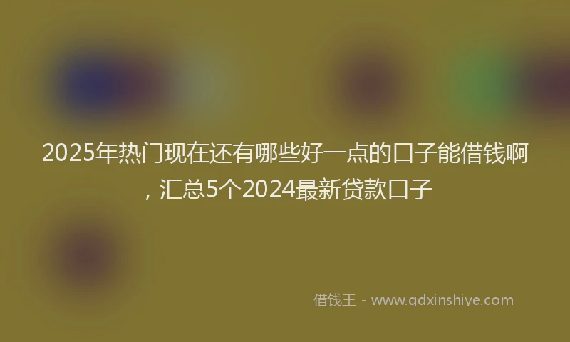 2025年热门现在还有哪些好一点的口子能借钱啊，汇总5个2024最新贷款口子