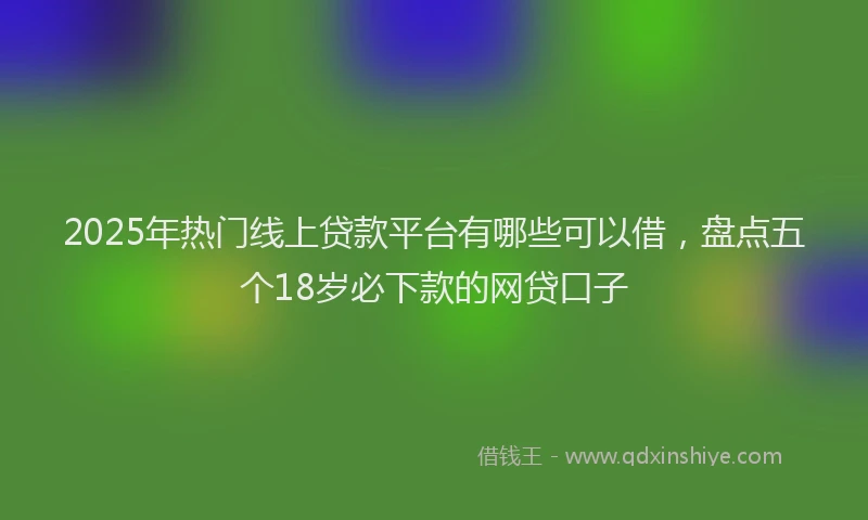 2025年热门线上贷款平台有哪些可以借，盘点五个18岁必下款的网贷口子
