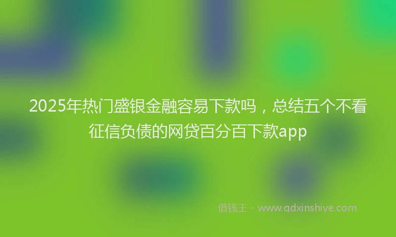 2025年热门盛银金融容易下款吗，总结五个不看征信负债的网贷百分百下款app